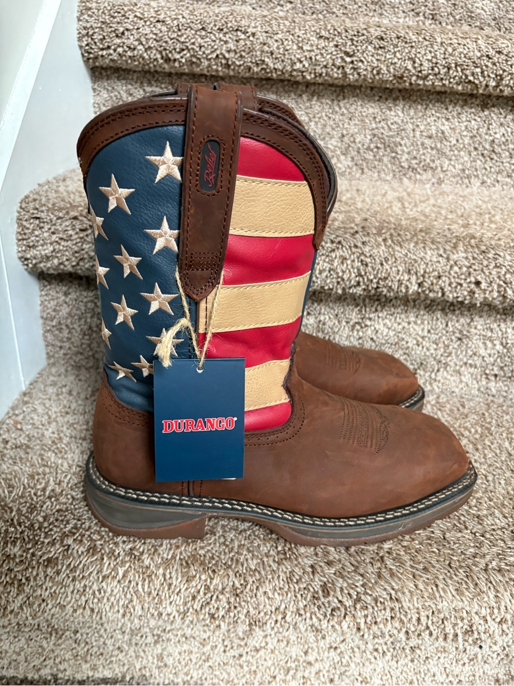 Durango Patriotic Flag 11” Men’s Steel Toe Western Work Boots -